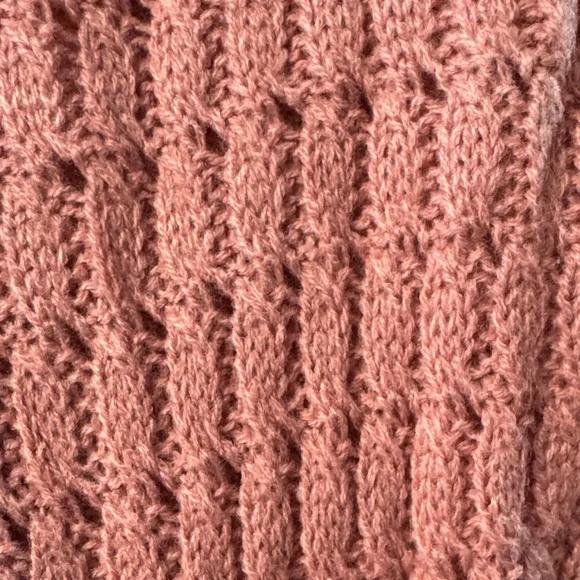 Cupshe NWT M Dusty Pink Sweater HONEY COMB SLEEVES SOFT COMFY CUTE Dress - Picture 4 of 6